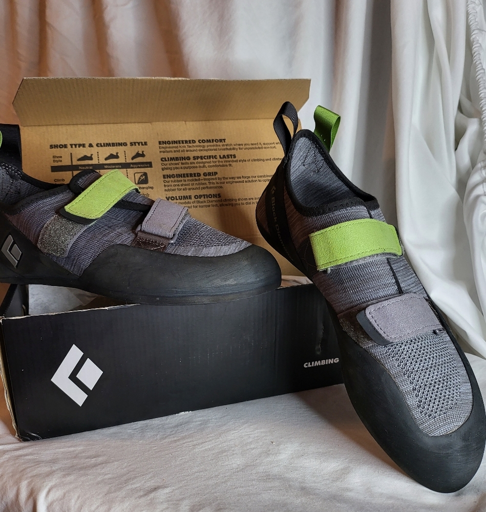 Black Diamond Neutral Momentum Slate Climbing Shoe, US Men 10.5, EUR 44, UK 9.5.
